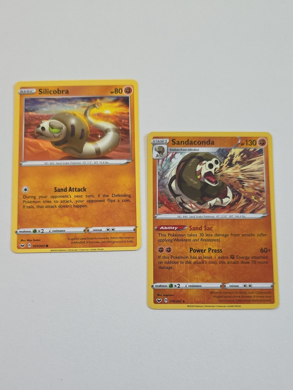 Pokemon Silicobra And Sandaconda Trading Card